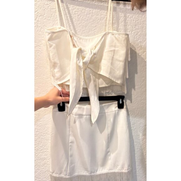 Altar'd State White Fringe Top and Skirt - Picture 3 of 11